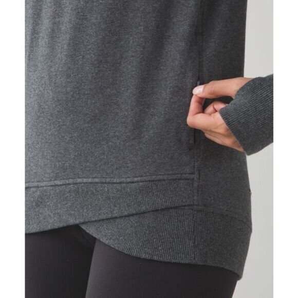 LULULEMON On The Double Pullover Size 4 Heathered Dark Grey - Picture 3 of 9